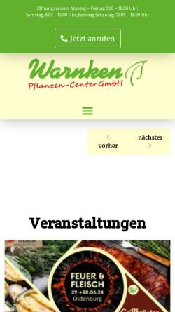 Vorschau der mobilen Webseite www.warnken-pflanzen.de, Pflanzencenter Warnken