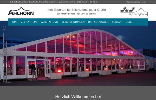 Vorschau von www.ahlhorn-zelte.de, Ahlhorn Veranstaltungsservice