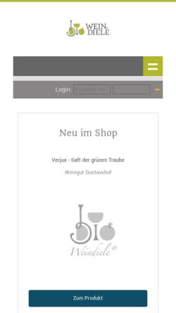 Vorschau der mobilen Webseite www.weindiele.de, Weindiele
