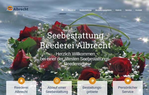 Vorschau von www.seebestattung-albrecht.de, Seebestattungs-Reederei Albrecht