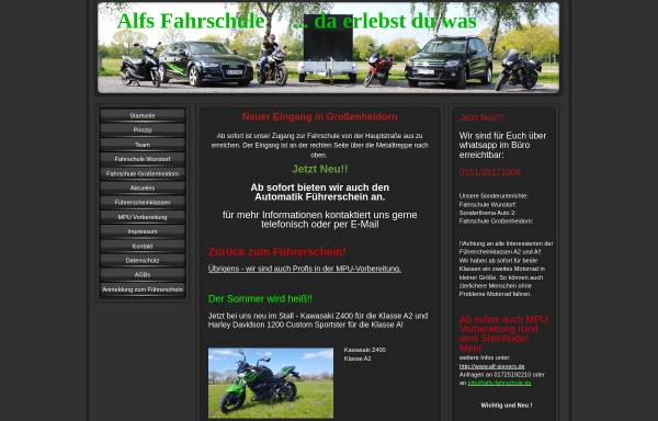 Vorschau von www.alfs-fahrschule.de, Alfs Fahrschule