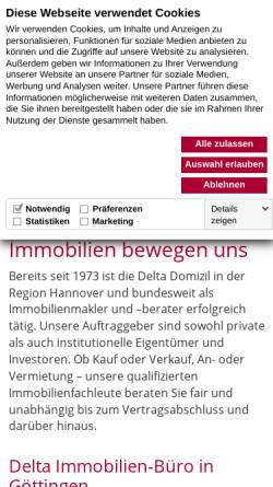 Vorschau der mobilen Webseite www.deltadomizil.de, Delta Domizil GmbH