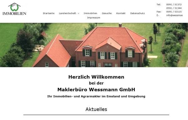 Vorschau von www.wessmann.de, Maklerbüro Wessmann GmbH
