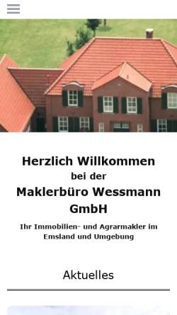 Vorschau der mobilen Webseite www.wessmann.de, Maklerbüro Wessmann GmbH