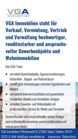 Vorschau der mobilen Webseite www.vga-immobilien.de, Vertriebs-Gesellschaft für Anlagen mbH
