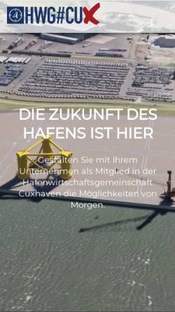 Vorschau der mobilen Webseite port-of-cuxhaven.de, Hafenwirtschaftsgemeinschaft Cuxhaven e.V. (HWG)