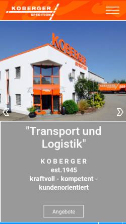 Vorschau der mobilen Webseite www.koberger-spedition.de, Koberger Spedition GmbH