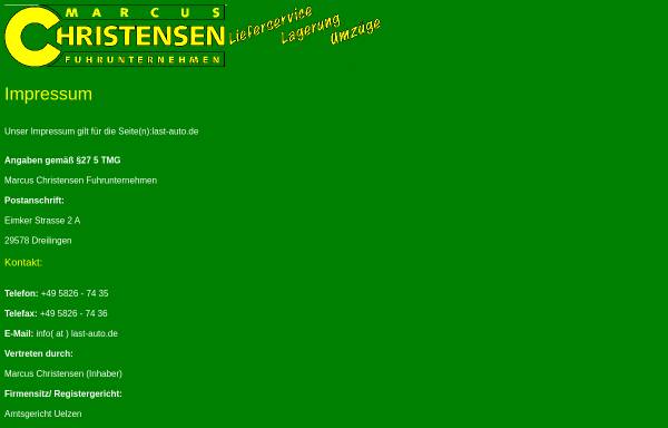 Vorschau von www.last-auto.de, Marcus Christensen Fuhrunternehmen