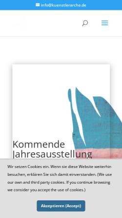 Vorschau der mobilen Webseite kuenstlerarche.de, Die Arche - Freie Künstlervereinigung e.V.
