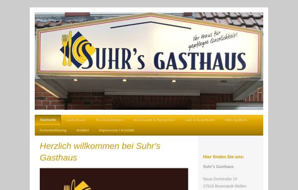 Vorschau von www.suhrs-gasthaus.de, Suhrs Gasthaus Beverstedt-Wellen [Wellen]