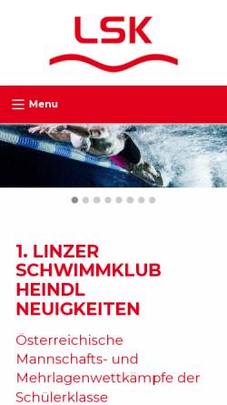 Vorschau der mobilen Webseite www.1lsk.com, Erster Linzer Schwimmklub (LSK) Heindl
