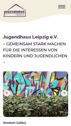 Vorschau der mobilen Webseite www.jugendhaus-leipzig.de, Jugendhaus Leipzig e.V.