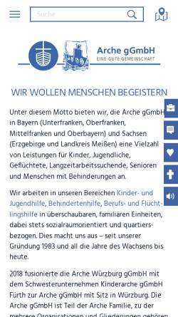 Vorschau der mobilen Webseite www.kinderarcheggmbh.de, Kinderarche gGmbh