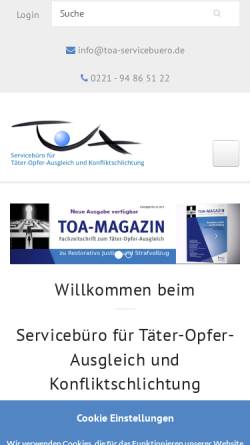 Vorschau der mobilen Webseite www.ausgleichende-gerechtigkeit.de, Servicebüro für Täter-Opfer-Ausgleich und Konfliktschlichtung