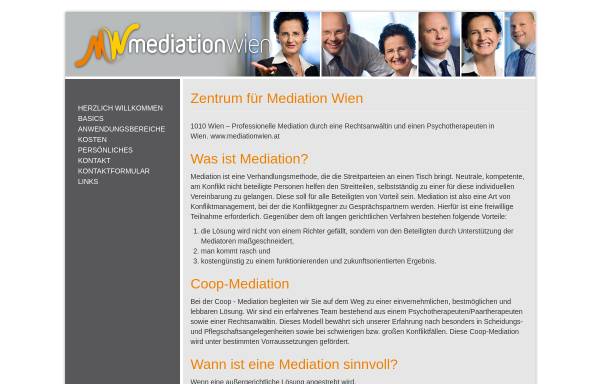 Vorschau von www.mediationwien.at, Zentrum für Mediation Wien