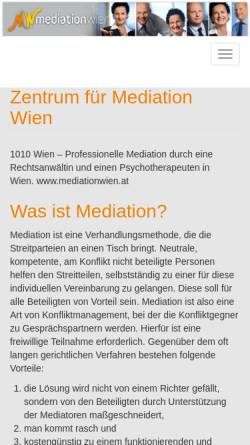 Vorschau der mobilen Webseite www.mediationwien.at, Zentrum für Mediation Wien