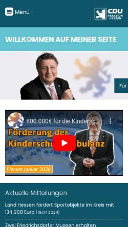 Vorschau der mobilen Webseite www.holger-bellino.de, Bellino, Holger (MdL)