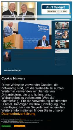 Vorschau der mobilen Webseite www.kurt-wiegel.de, Wiegel, Kurt (MdL)