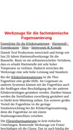 Vorschau der mobilen Webseite www.fugenfraese.de, Ulrich Esau - Werksvertretung Danish Tool Productions