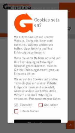 Vorschau der mobilen Webseite www.giebeler.eu, Giebeler Formenbau GmbH