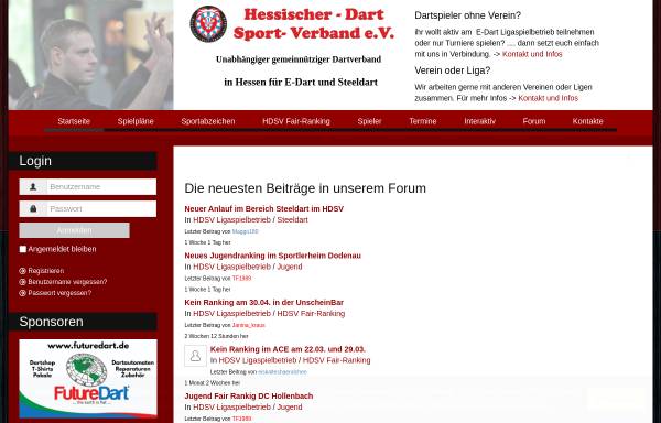 Vorschau von www.hdsv.de, Hessischer Dart-Sport-Verband e.V.