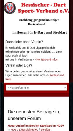 Vorschau der mobilen Webseite www.hdsv.de, Hessischer Dart-Sport-Verband e.V.