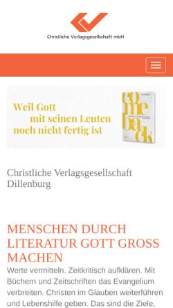 Vorschau der mobilen Webseite cv-dillenburg.de, Christliche Verlagsgesellschaft mbH Dillenburg