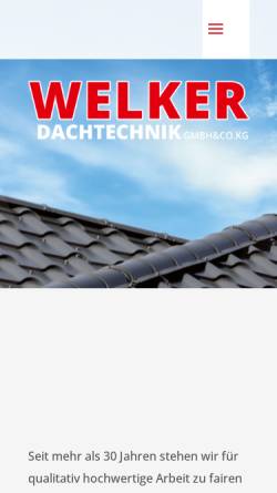Vorschau der mobilen Webseite welker-dachtechnik.de, Welker Dachtechnik GmbH und Co. KG