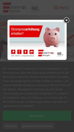 Vorschau der mobilen Webseite www.knittel.de, Knittel Mineralöle