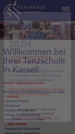 Vorschau der mobilen Webseite www.tanzschule-meyerrose.de, Tanzen in Kassel und Umgebung