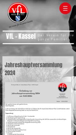 Vorschau der mobilen Webseite www.vfl-kassel.de, VfL 1886 Kassel e.V.
