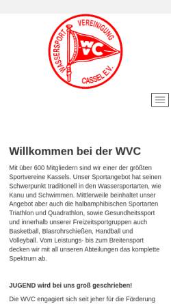 Vorschau der mobilen Webseite wvckassel.de, WVC Kassel e.V.