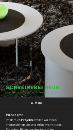 Vorschau der mobilen Webseite www.schreinerei-heun.de, Schreinerei Heun