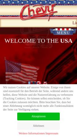 Vorschau der mobilen Webseite chevy-kassel.de, Chevy American Diner