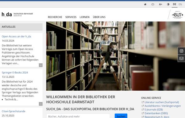 Vorschau von bib.h-da.de, Bibliothek der Hochschule Darmstadt