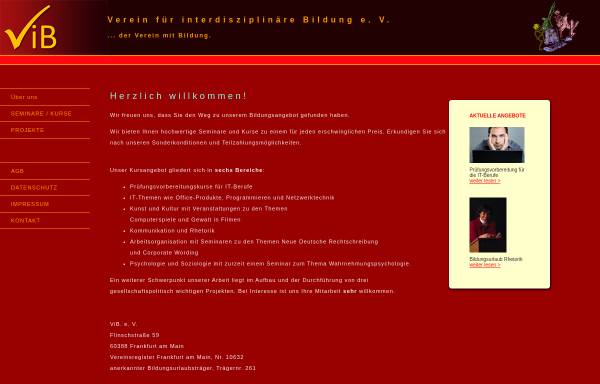 Vorschau von vib-ev.de, Verein für interdisziplinäre Bildung e.V. (VIB)