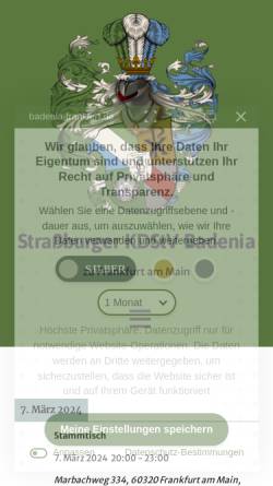 Vorschau der mobilen Webseite badenianet.de, Badenia zu Frankfurt am Main