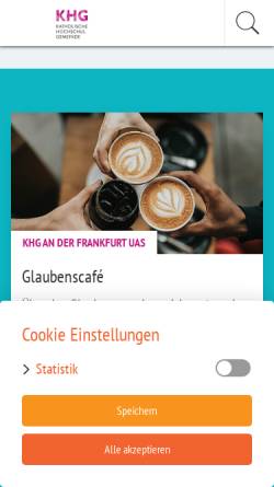 Vorschau der mobilen Webseite khg-frankfurt.de, Katholische Hochschulgemeinde
