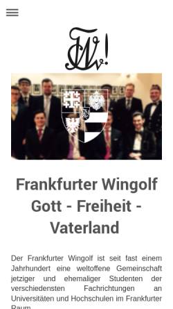 Vorschau der mobilen Webseite www.frankfurterwingolf.de, Studentenverbindungen in Frankfurt am Main
