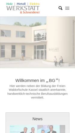Vorschau der mobilen Webseite bg-ks.de, Berufsbildendes Gemeinschaftswerk Kassel e.V.