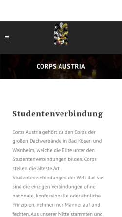 Vorschau der mobilen Webseite newweb.corpsaustria.de, Corps Austria