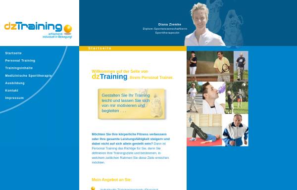Vorschau von www.dztraining.de, Diana Ziemke - Personal Trainer und Sporttherapeutin
