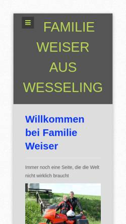 Vorschau der mobilen Webseite www.familie-weiser.de, Weiser, Familie