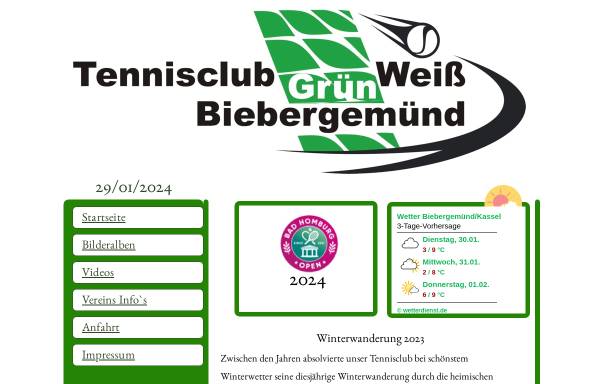 Vorschau von www.tc-biebergemuend.de, Tennisclub Grün-Weiß Biebergemünd e.V.