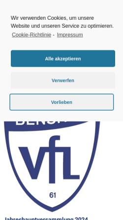 Vorschau der mobilen Webseite www.vfl-bensheim.de, Verein für Leibesübungen Bensheim e.V.