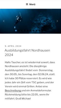 Vorschau der mobilen Webseite www.tauchen-gelnhausen.de, Tauchsportclub Gelnhausen e.V.