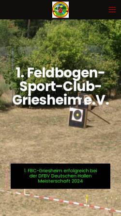Vorschau der mobilen Webseite www.fbc-griesheim.de, 1. Feldbogen-Sport-Club Griesheim