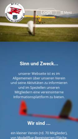 Vorschau der mobilen Webseite www.mfsv-haiger.de, Modellflugsportverein Haiger-Allendorf e.V.