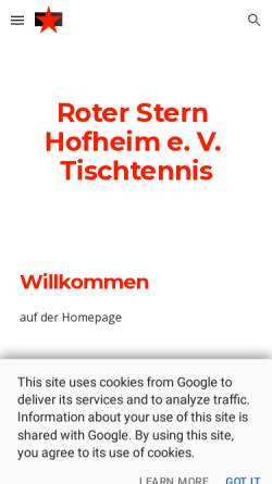 Vorschau der mobilen Webseite www.roterstern-hofheim.de, Roter Stern Hofheim e.V.