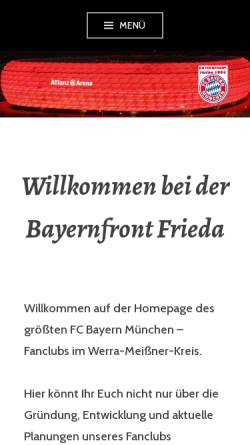 Vorschau der mobilen Webseite www.bayernfront-frieda.de, Bayernfront Frieda e.F.